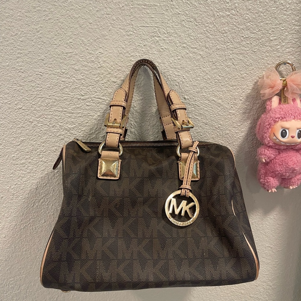 Michael Kors Brown Satchel with Gold Hardware